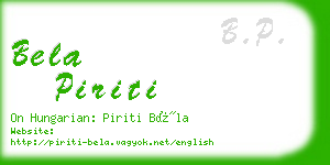 bela piriti business card